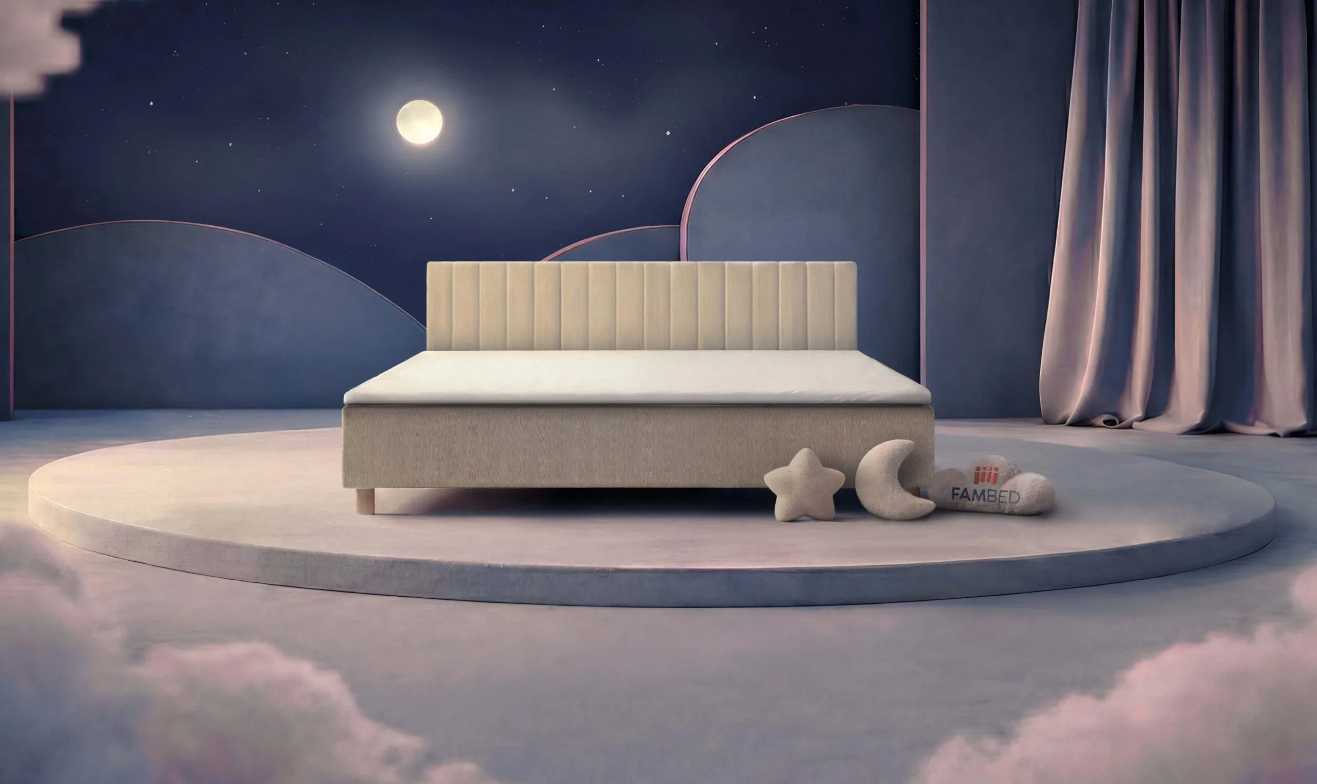 FAMBED® οικογενειακό κρεβάτι πλάτους 240 cm, σε λοξή όψη από μπροστά